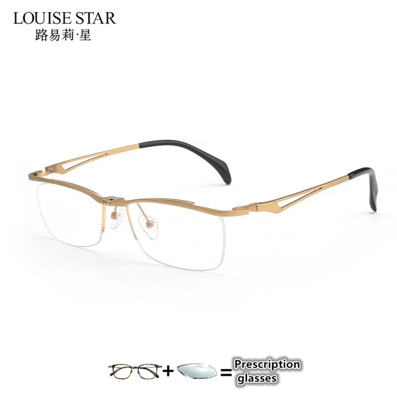 Foldable pure titanium eyeglass frame, men can customize prescription glasses for myopia, astigmatism