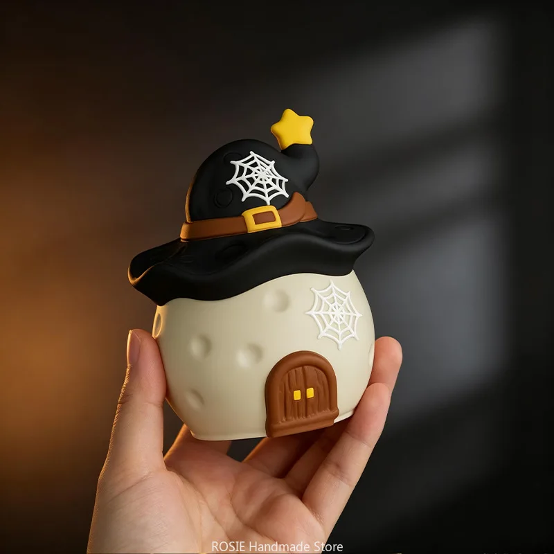 Wizard Candy Jar Silicone Mold Wizard Hat Plaster Mold Gardening Cement Flower Pot Mold Halloween Decoration