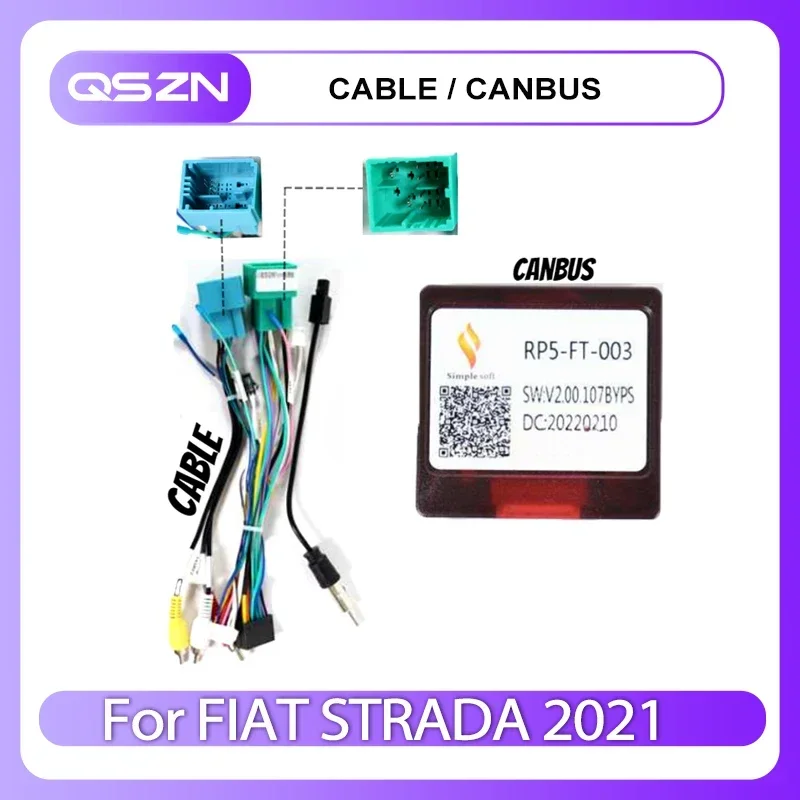 QSZN Car Radio DVD Canbus Box FT-SS-05/RP5-FT-003 For FIAT STRADA 2021 Android 2 din Harness Wiring Cables