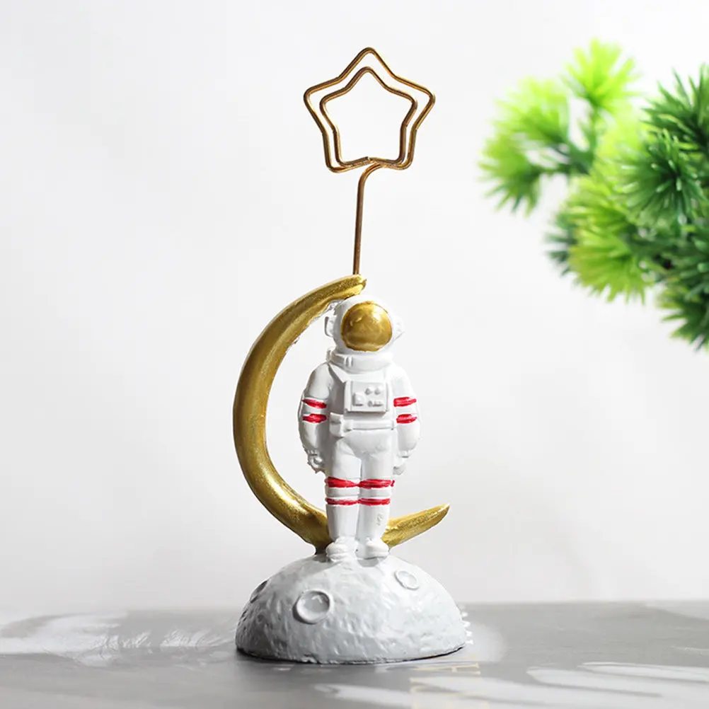 2Pcs Space Astronaut Photo Clips Stylish Functional Desk Adornments for Photos Notes Cards Holders Office Home Party Wedding