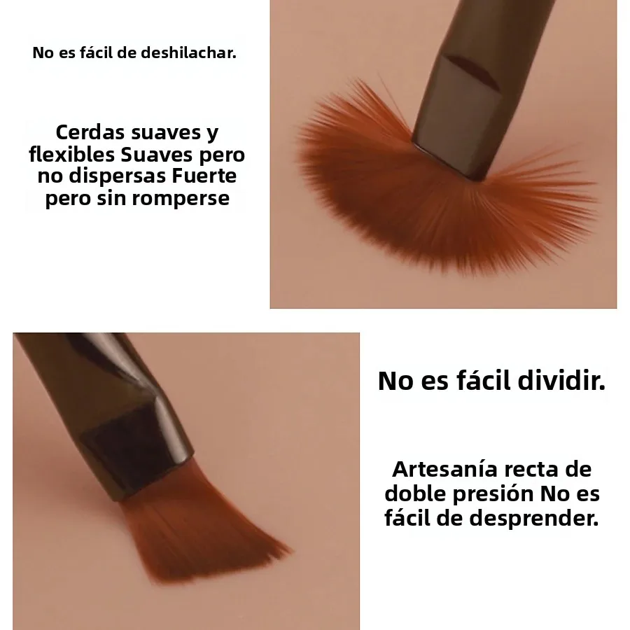 9 piezas Set de pinceles para uñas, pinceles de línea fina y detalles, mangos marrones elegantes, kit de herramientas de arte de uñas en gel para profesionales y hogar 3