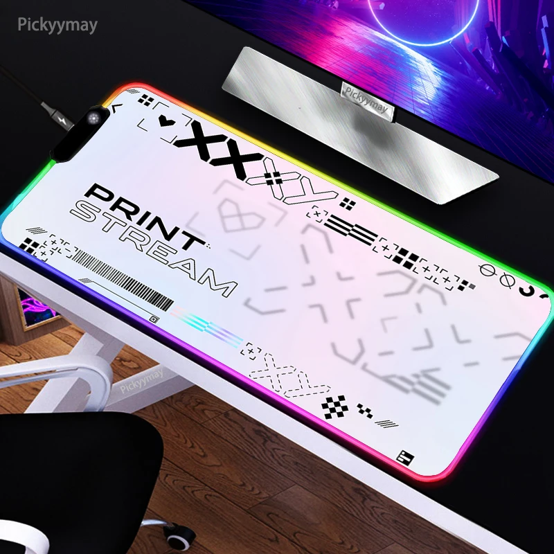 Large LED Desk Mats XXL RGB Computer Mousepad Pink 90x40cm Backlight Keyboard Mat Table Pad Gamer Luminous Mousepads Printstream