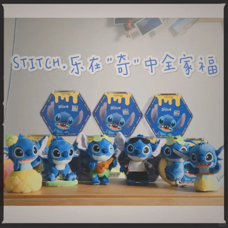 Disney Stitch Eat, Drink and Play Series Blind Box Toys Ciondolo Kawaii Collezione di bambole Stitch Figurine Regalo a sorpresa per bambole carine