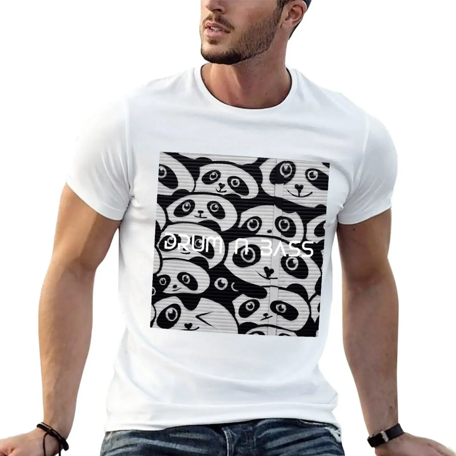 

Panda Drum N Bass T-Shirt korean fashion tees Men's t-shirts