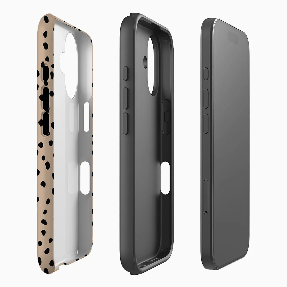 حافظة لهاتف آيفون 17 ذات بقع سوداء على الجمل لهاتف آيفون 17 16 15 14 13 12 Pro Max Plus غطاء خلفي مزدوج الطبقة