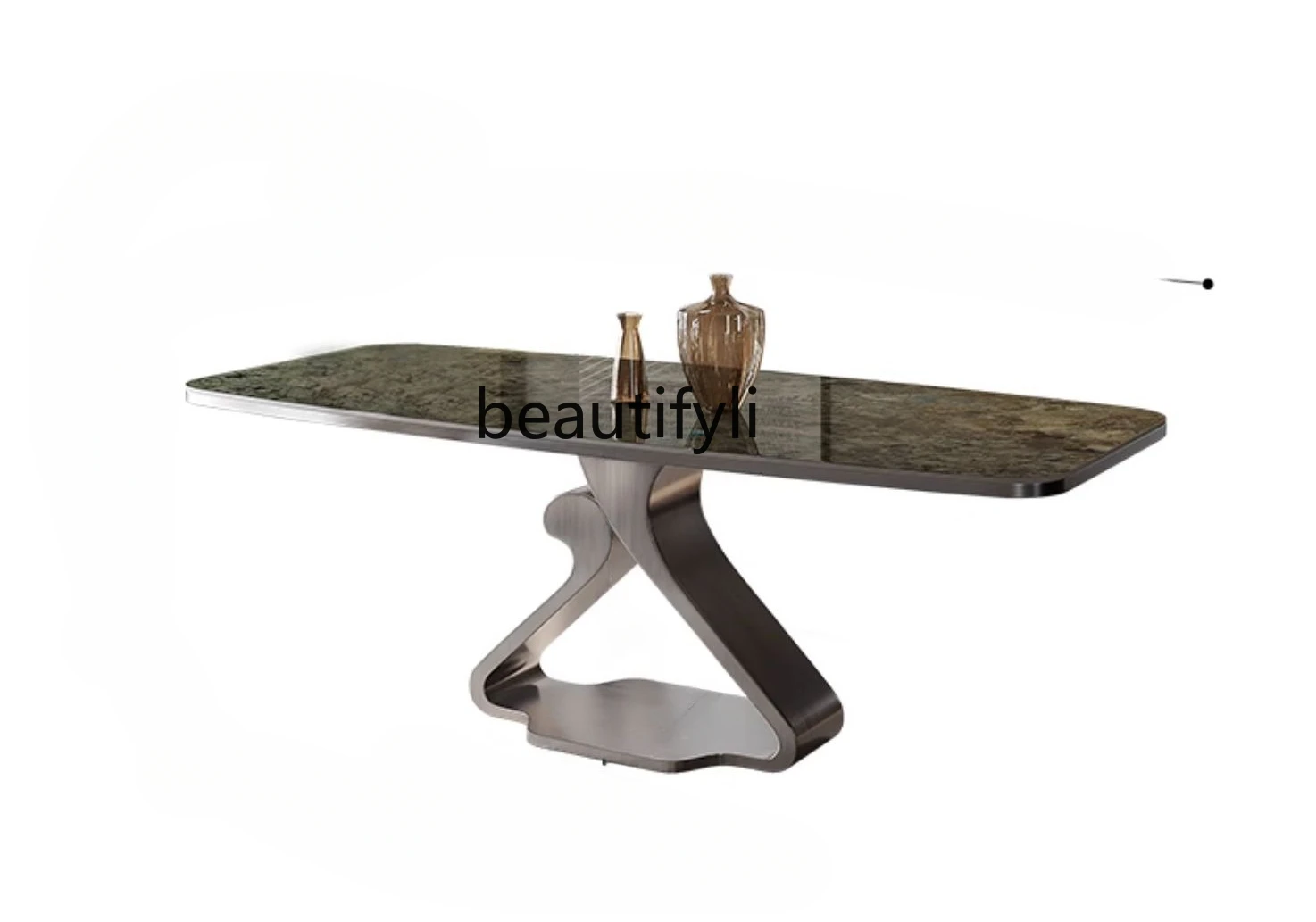 

Italian Stone Plate Dining Table Modern Simple High-End Rectangular Villa Home Microlite Luxury Stone Marble Dining Table