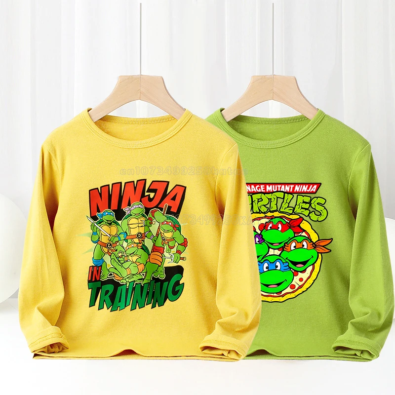 

Anime Boy Clothes Teenage Mutant Ninja Turtles T Shirt Long Sleeve Children Cartoon Printed Tee Shirts Autumn Kids Casual Tops