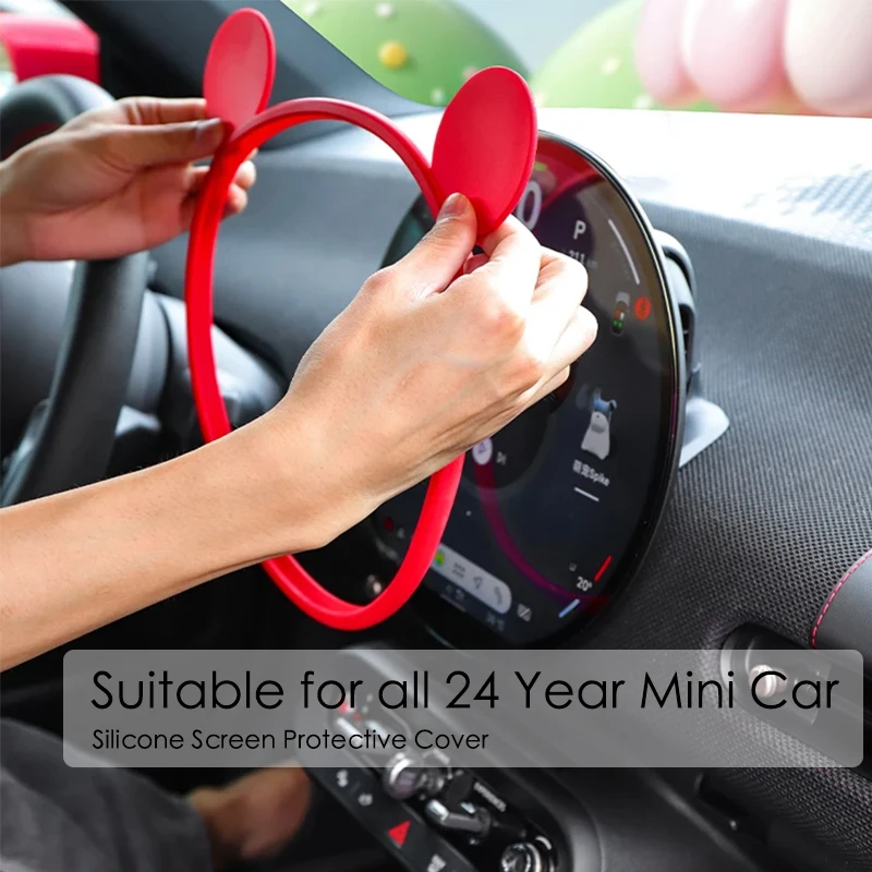 

For Mini Cooper E SE Countryman U25 J05 Aceman J01 EV 2024 Car Silicone Protective Frame Edge Cover Navigation Screen Protector