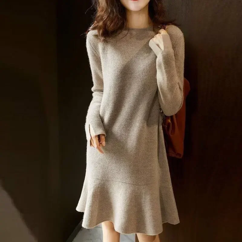 

Knitted Female Dress Clothing Red Womens Dresses Crochet Sexy Daring 2024 Autumn and Winter Vintage Korean Fashion Hot Sensual