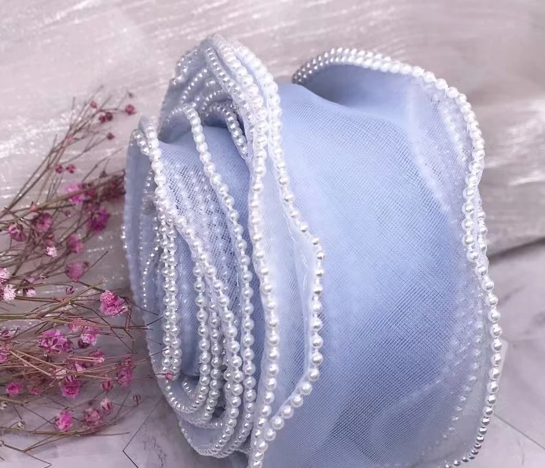 Beaded edge Organza Ribbons 5.5cm 2\