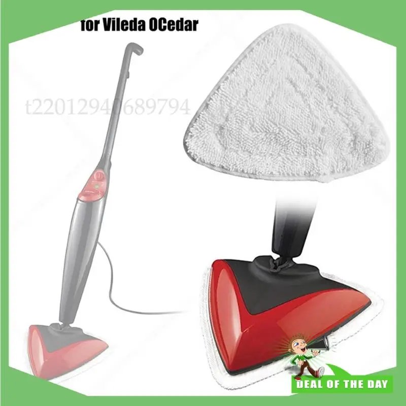 -ABPO 6 uds almohadillas de mopa de vapor para aspiradora Vileda Ocedar, lavable, reutilizable, almohadilla de fregona triangular, paño de limpieza, piezas de herramientas de suelo