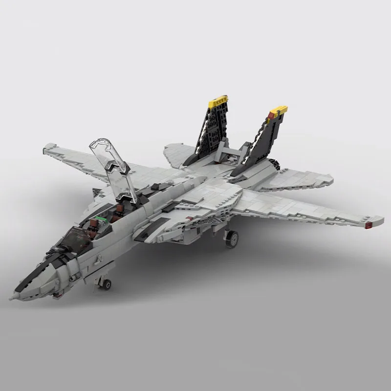 2011PCS WW2 Military MOC 1:35 Scale F-14 Tomcat jet fighter model creative ideas high-tech Children Toy airvehicle Plane Blocks