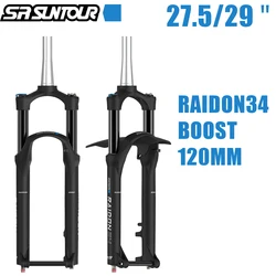 SR SUNTOUR  Raidon34 BOOST Bicycle Fork Strut 34mm 110x15mm Suspension Travel 120mm 27.5 29 InchMountain  Bike Air Damping