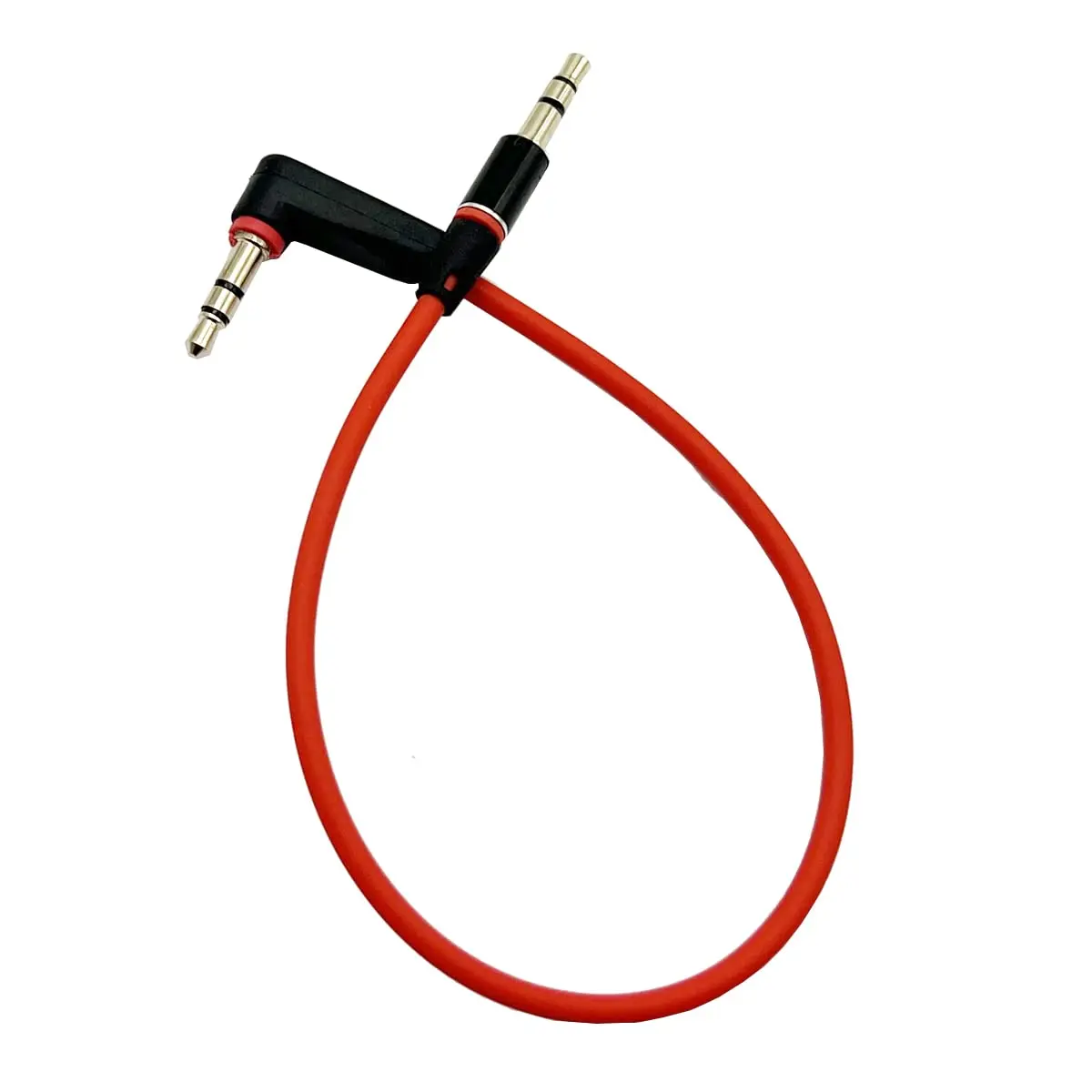 3.5mm Aux Cable Short 2Pack 8inch 3Port 3.5mm Right Angle Male to Male Stereo Audio Cable Replacement for iPad,Home/Car Stereos