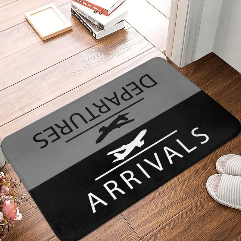 Arrivals And Departures Front Door Floor Entrance Mats Outdoor Airplane Airport Kitchen Bath Doormat Living Room Carpet Rug