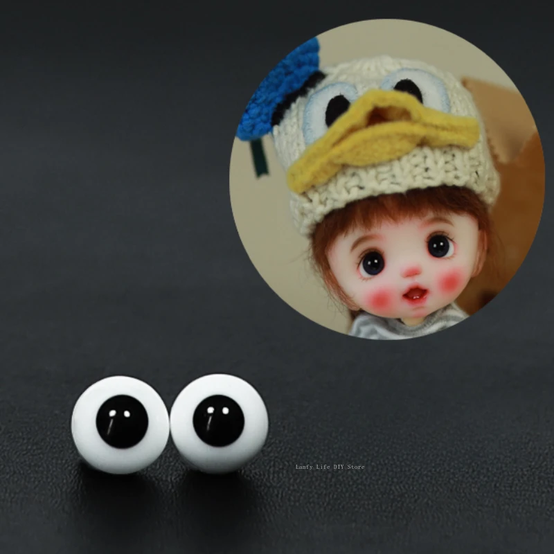 Weiche Tonpuppe kann schwarzen Glas Augapfel 6/8/10/14 mm simulierte Augen DIY Animation Cartoon Charakter Herstellung Zubehör drehen – Detail 5