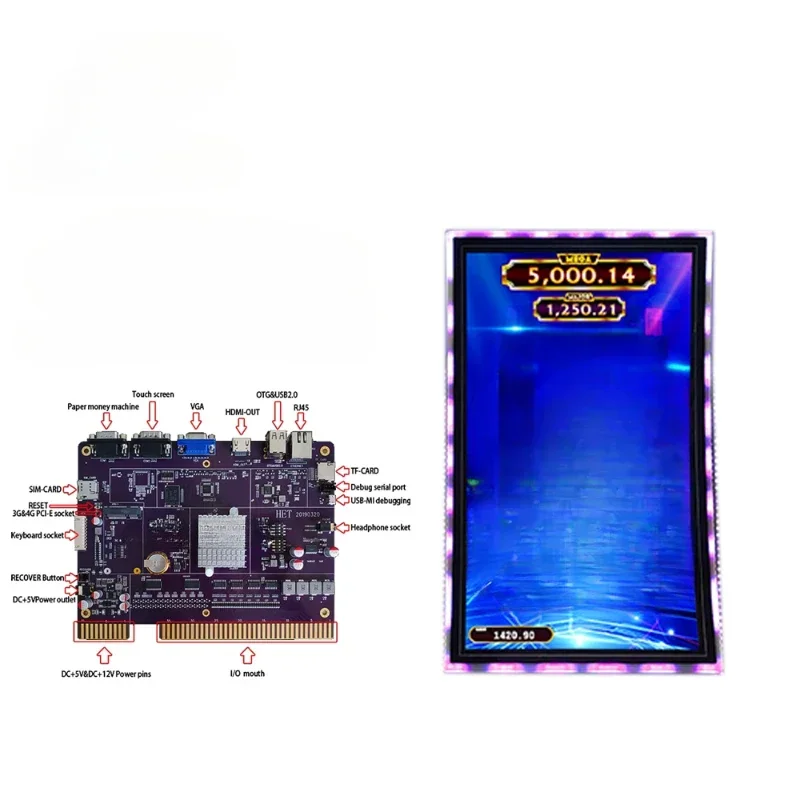 New game room machine Mega Link  5 In 1 Multi Game Video Vertical skill game machine