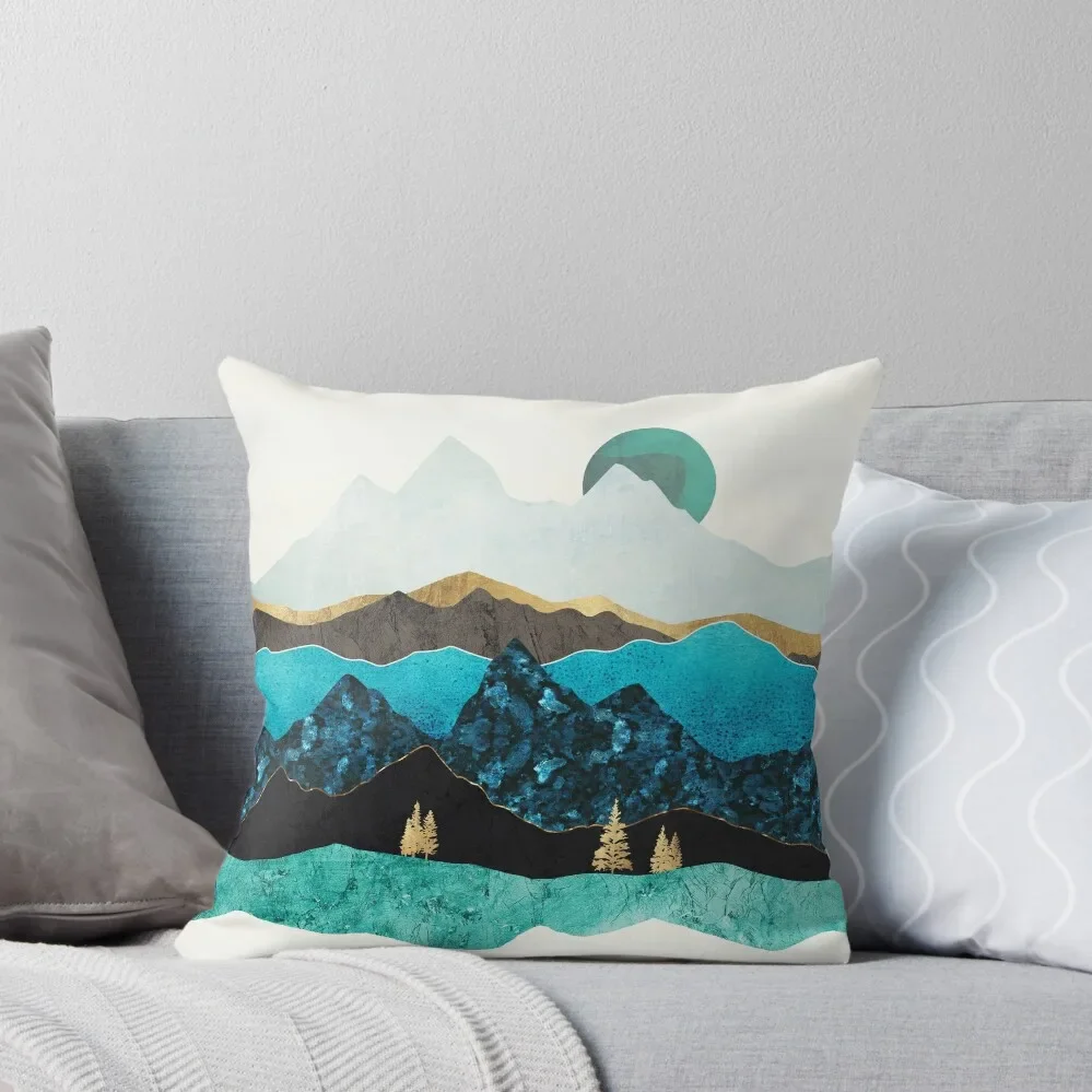 

Teal Afternoon Throw Pillow Pillow Covers Decorative Pillow Cover