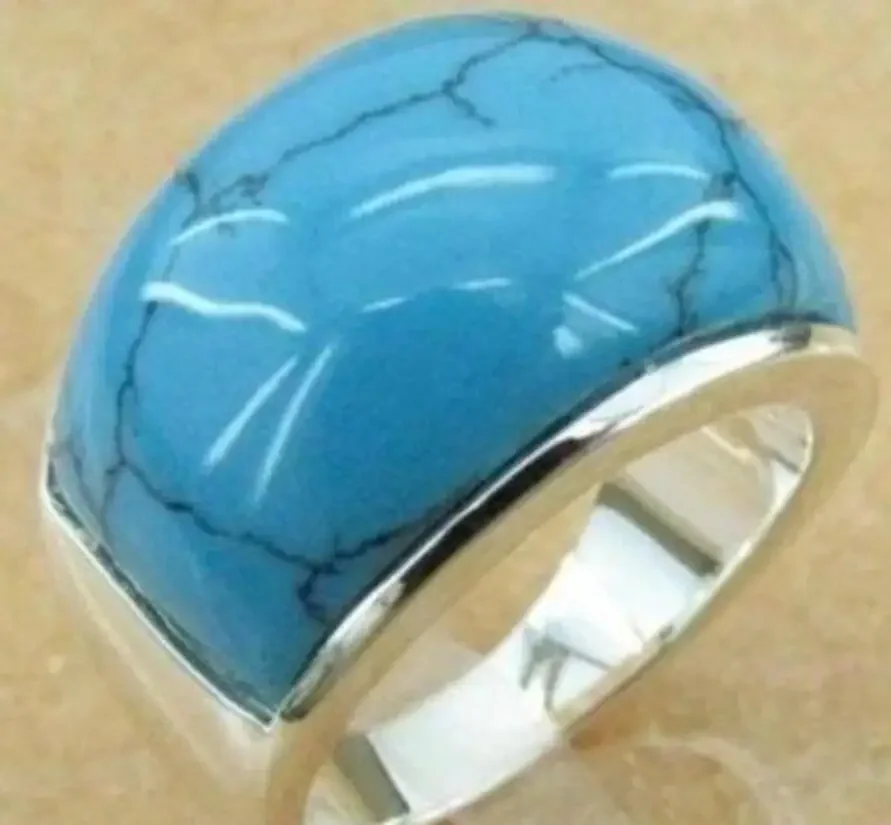 

Jewellery pretty turquoises men's ring Ring Size,8,9,10,11,12