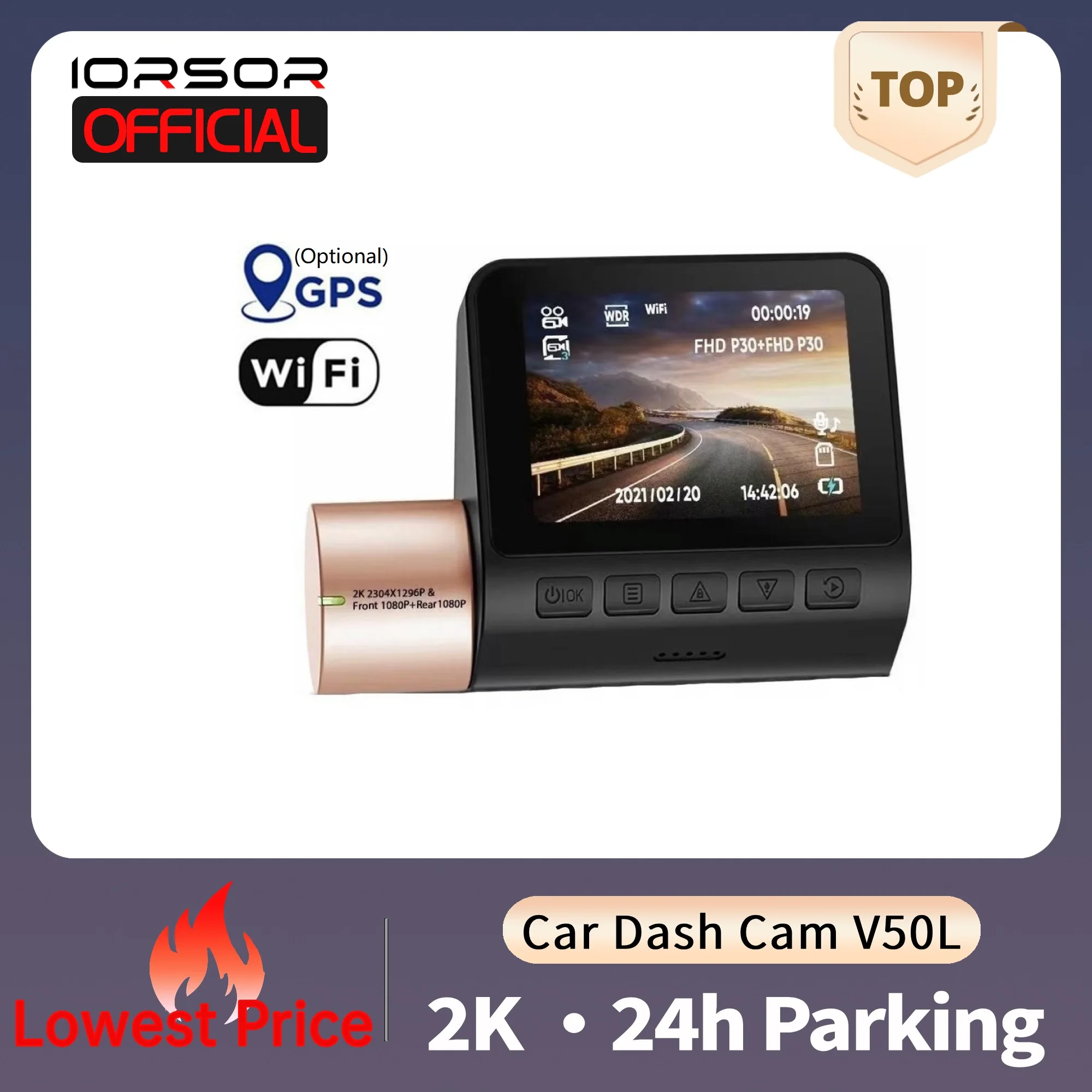 2K HD Dash Cam for Car Camera Wifi Night Vision Dashcam 24h Parking Monitor Dvr Para Coche Front Kamera Samochodowa Rejestrator