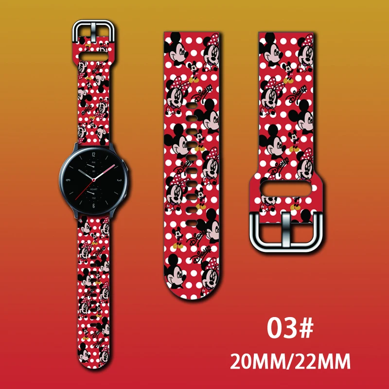 20 22mm Disney Mickey Minnie Strap For Samsung galaxy watch 40mm 42mm 44mm Band bracelet samsung Galaxy Watch Active 2 44mm 46mm