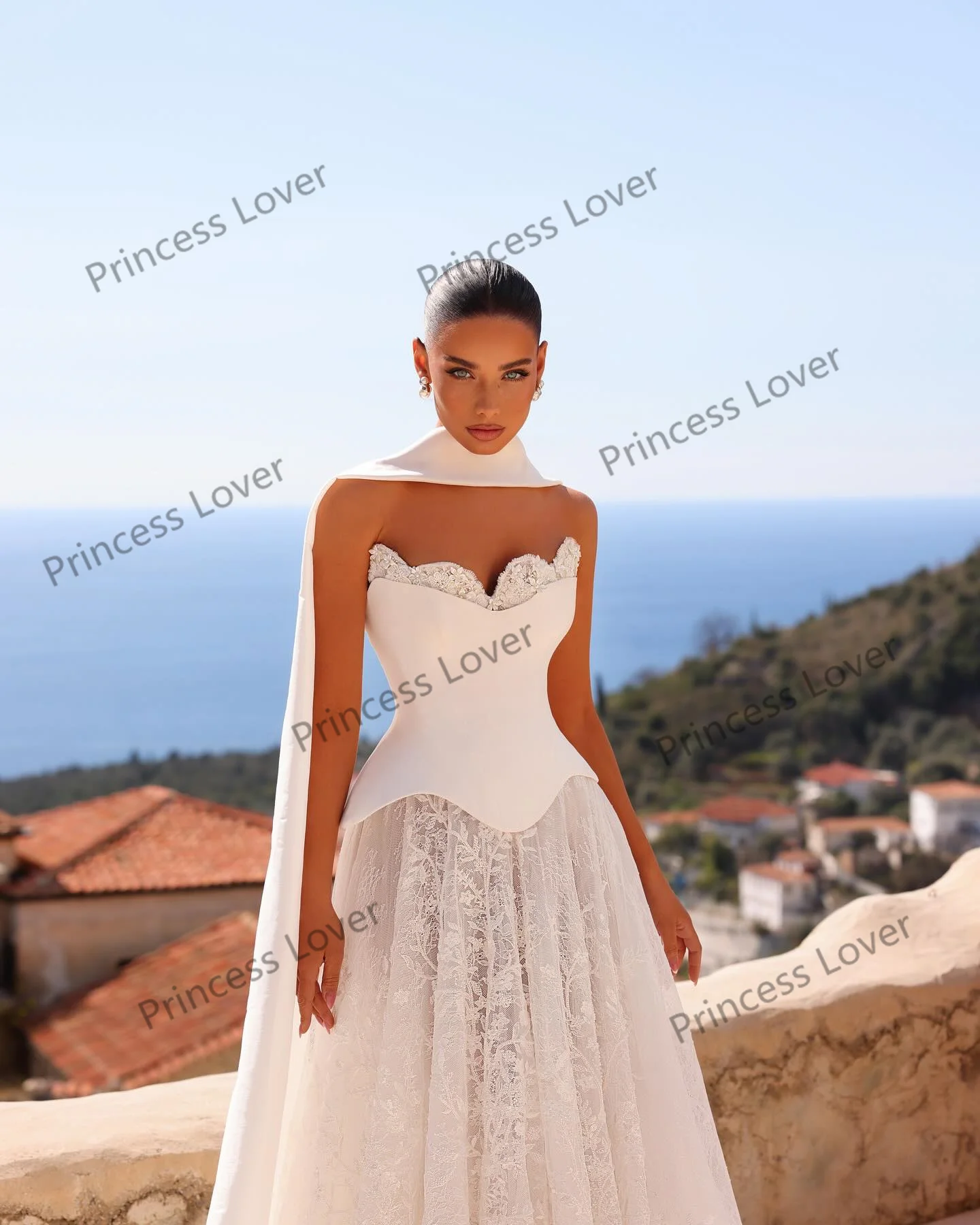 A Line Corset Wedding Dresses Bride Lace Floor Length Vestido de Novia Elegant Evening Dress Women Party Gowns Customized