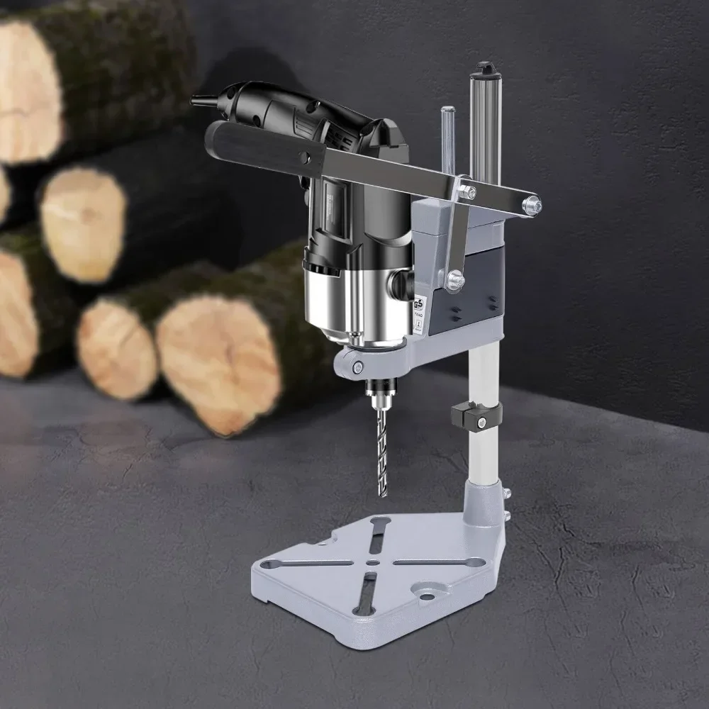 

High-quality Silver Single Hole Electric Drill Bracket Power Tool Accessory Floor Drill Press Table Drill Workbench Repair Tool