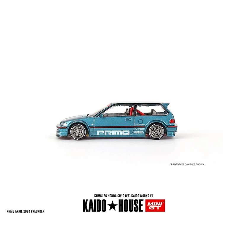 Kaido House + MINIGT 1:64 โมเดลรถ Civic V1 Open Cover Collection # KHMG126 สีฟ้า