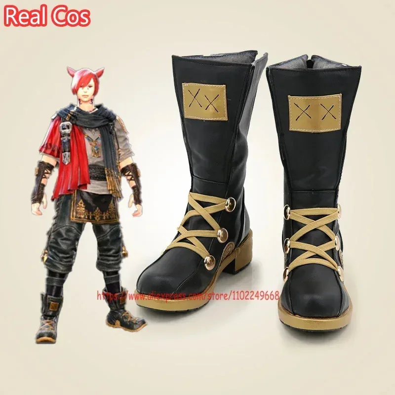 

RealCos Final Fantasy G'raha Tia Обувь для косплея Сапоги Хэллоуин Косплей Костюм Аксессуар