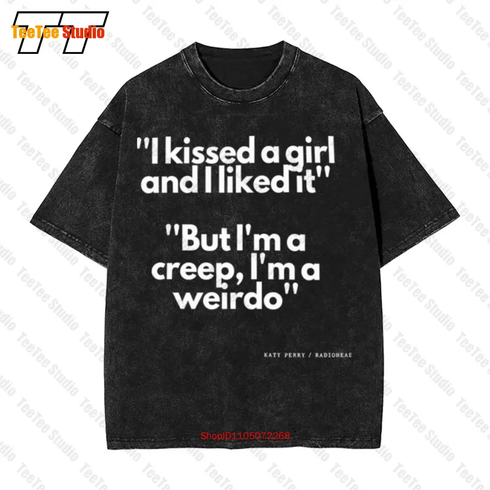 Song Clash – T-Shirt surdimensionné Vintage, j'ai baiser une fille et le l'aime mais je suis effrayant, bizarre K8I2