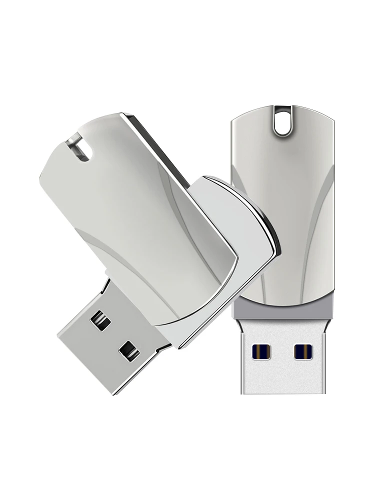 محرك فلاش USB معدني 64 جيجابايت محرك القلم USB 2.0 عصا ذاكرة عالية السرعة عصا USB دوارة على الكمبيوتر أو مفتاح السيارة للسيارات
