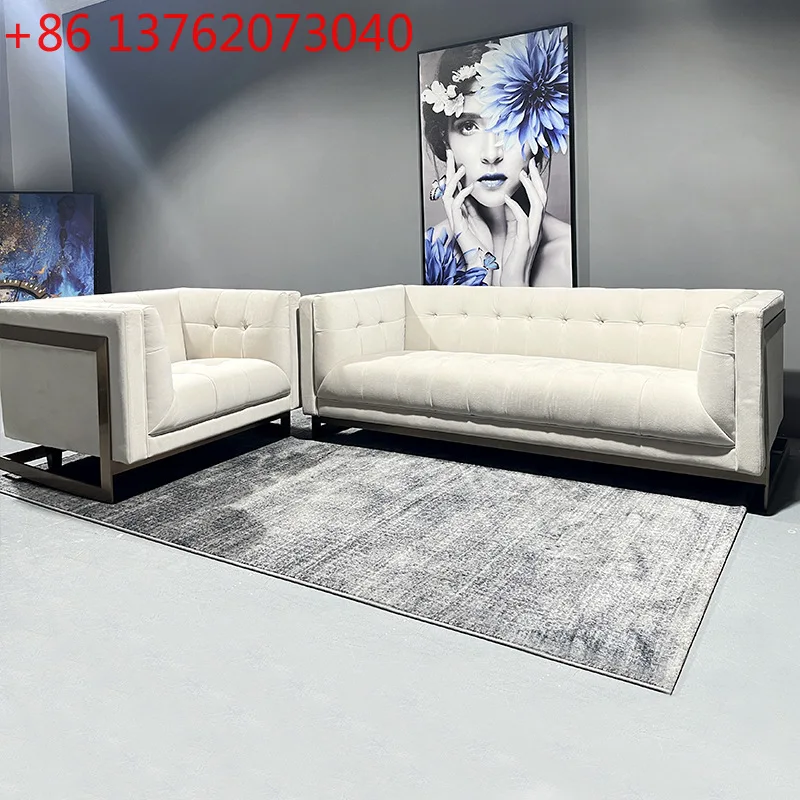 أريكة قماش فاخرة خفيفة صف مستقيم لغرفة المعيشة أريكة كسولة إيطالية #1