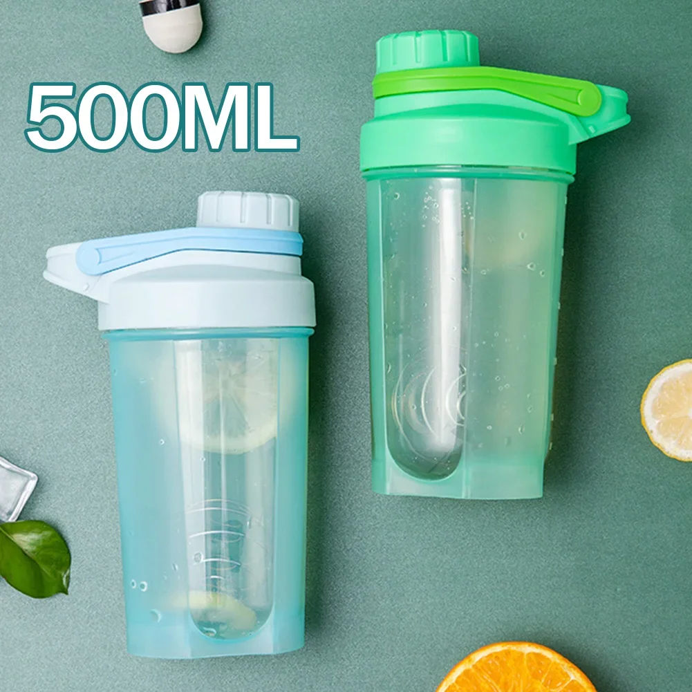 500/600ML Blender Shaker Bottle with Scale Protein Shakes Leakproof for Powder Workout Gym Sport Mixing Cup Water Bottle