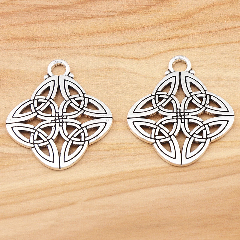 

10 Pieces Tibetan Silver Vintage Hollow Open Celtic Knot Charms Pendants For DIY Necklace Jewellery Making Findings Accessories