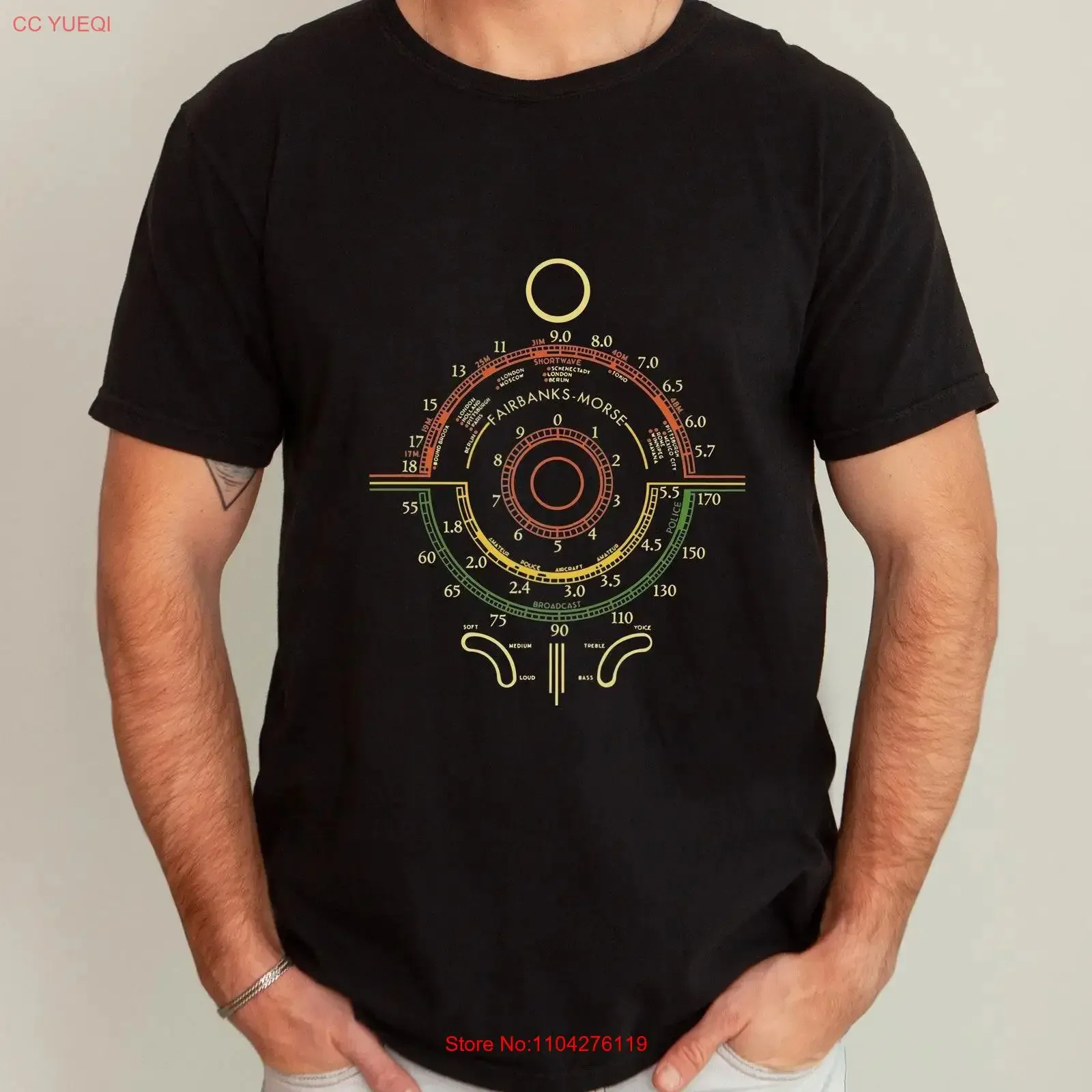Fairbanks Morse Radio Dial Retro Art T Shirt Vintage Machinery Steampunk Engineer Mechanics vintage Washed Casual