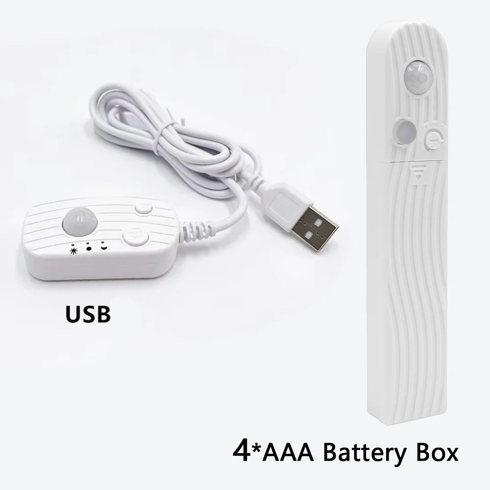 USB/4*AAA Battery Box PIR Motion Sensor Controller DC5V Led Controller Use for 5V COB LED Strip Light Not Include Battery