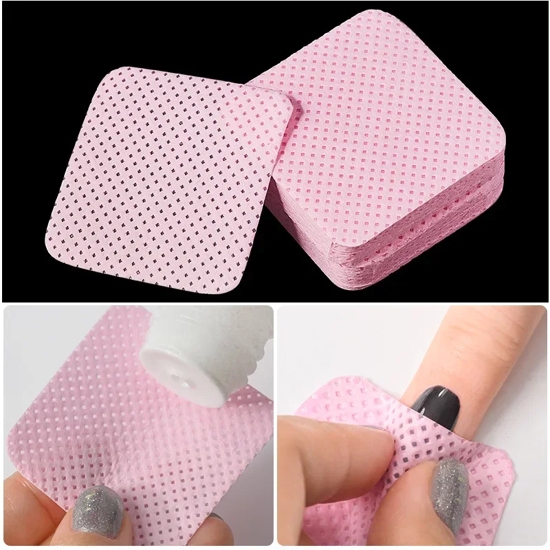 NUOVO 300PCS Salviette per unghie senza pelucchi Attrezzature per unghie Dischetti di cotone Tovaglioli senza pelucchi per manicure Cotone per unghie soffici Detergente per unghie