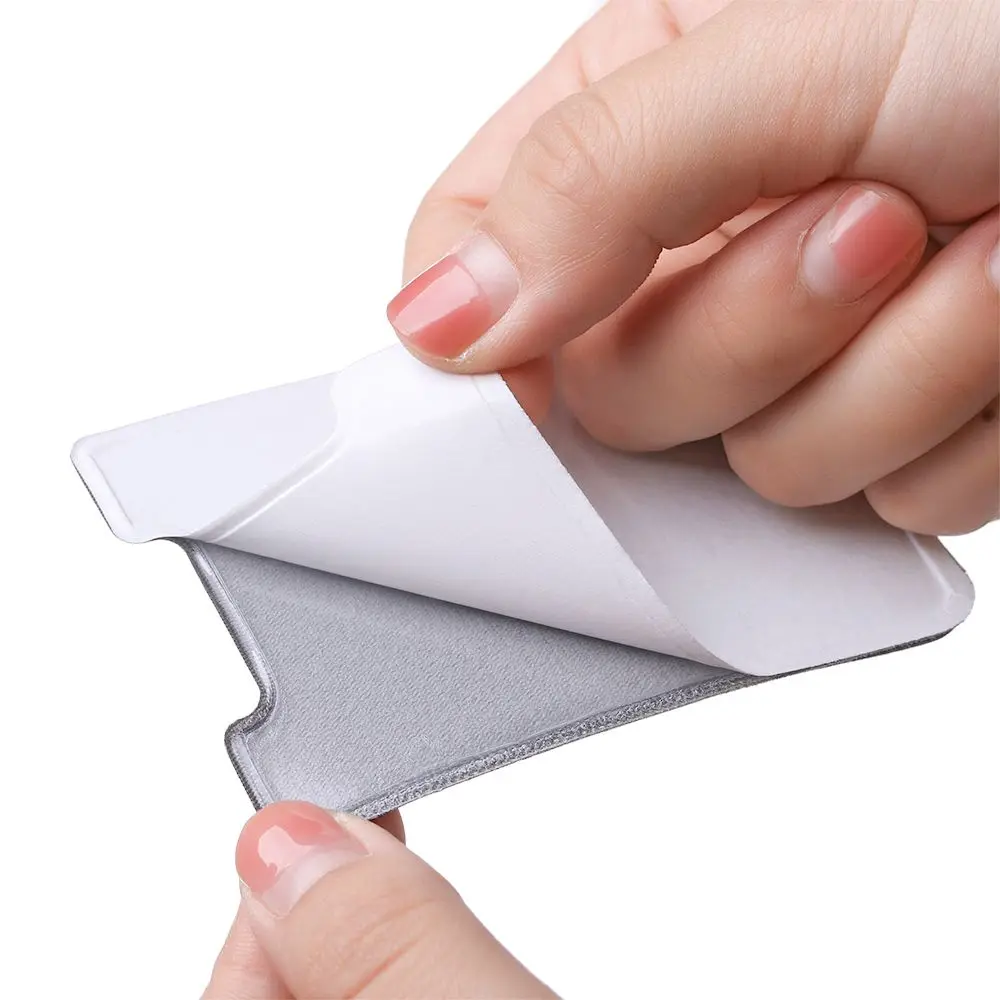 Elastic Unisex Adhesive Sticker Credit Cards Pouch ID Card Holder Card Sleeve Cellphone Pocket