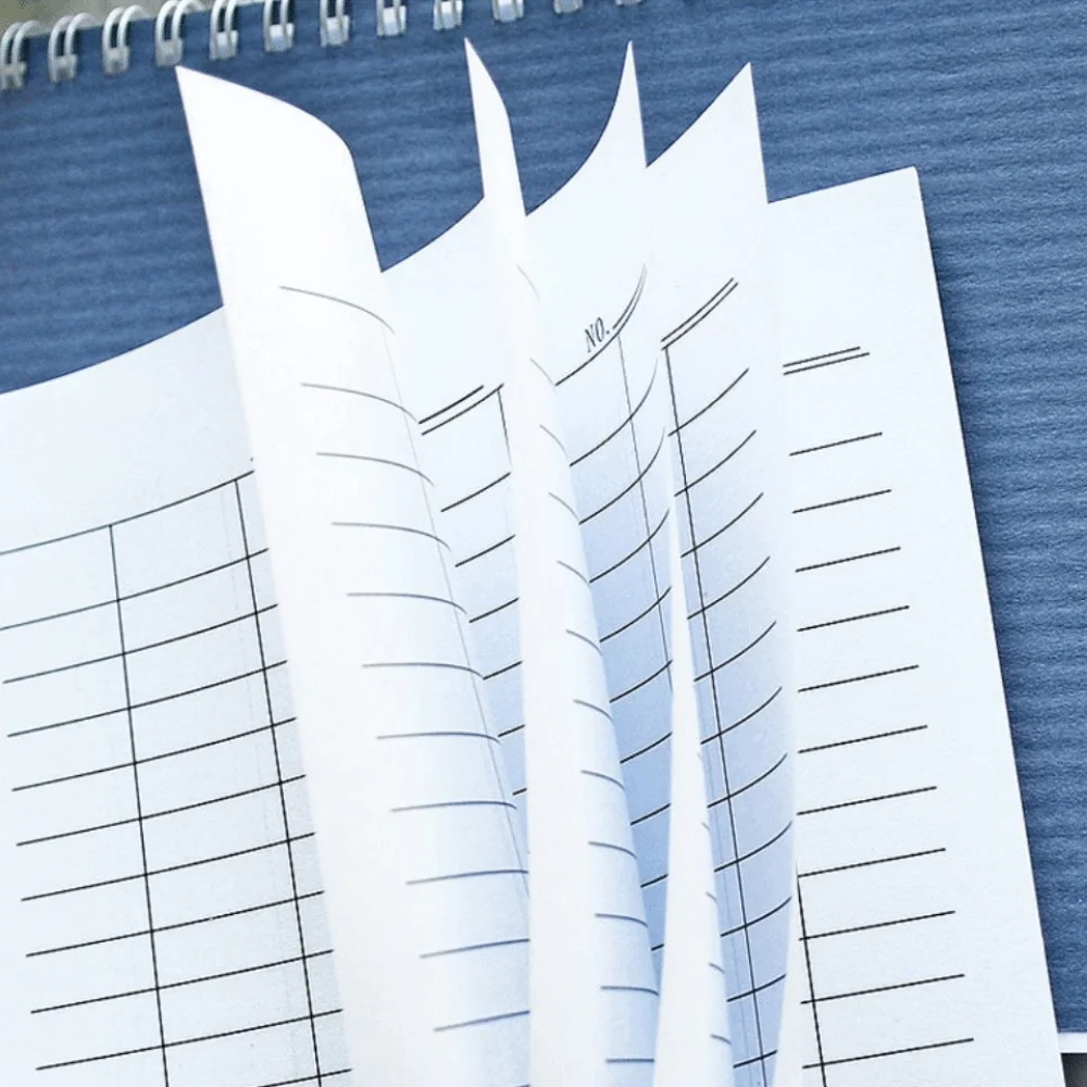 Sturdy Cover Spiral Bound Notebook Blank Grid Universal Line Pages Inventory Log Book Leather paper Multifunctional