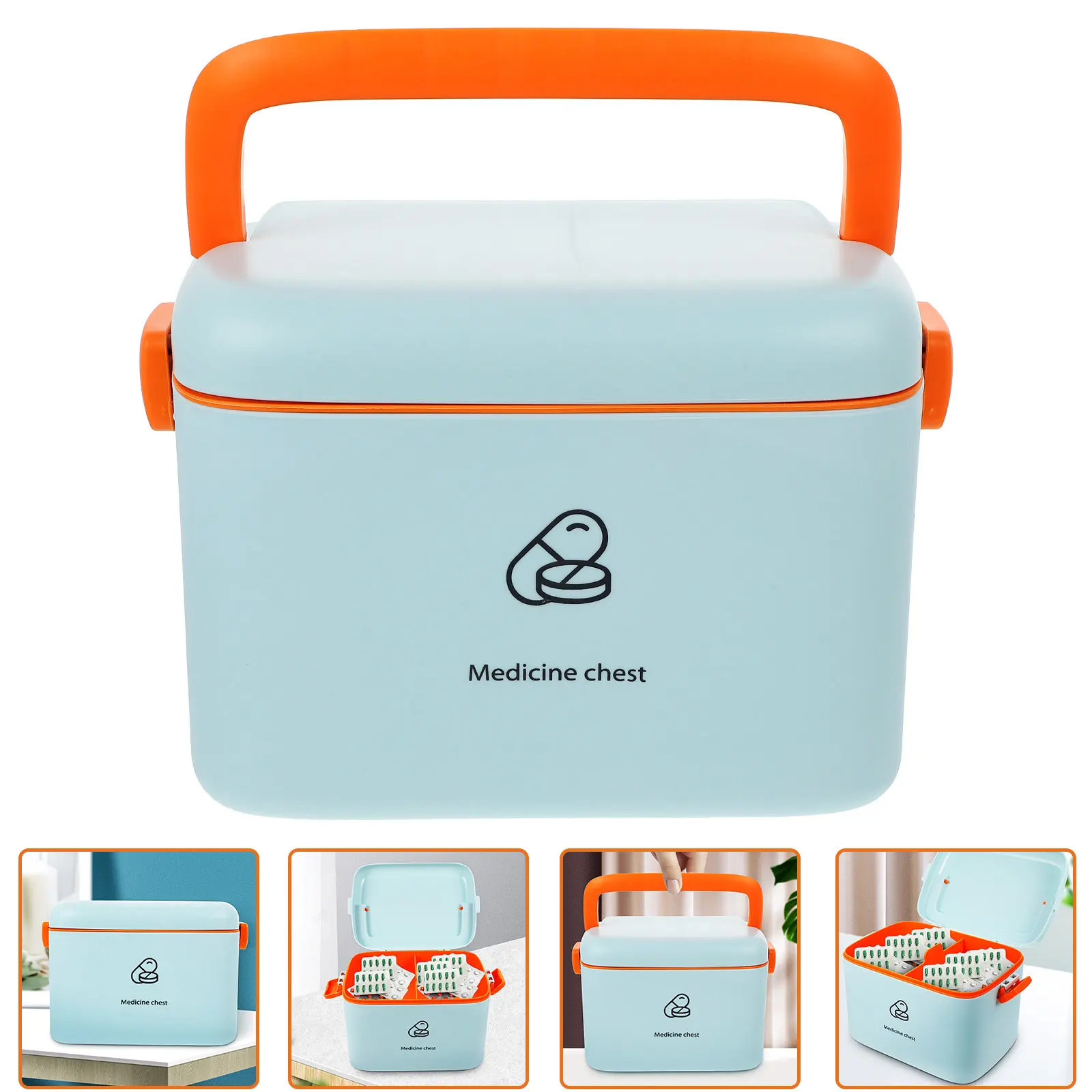 

Sturdy Medicine Storage Box with Handle Large Aid Case for Home Office Medicine Cabinet Organizer