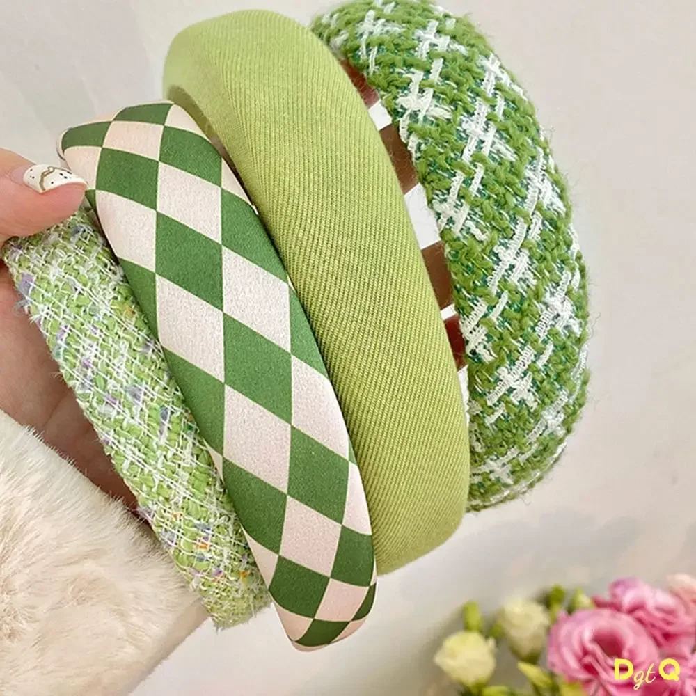 

Popular Green Hair Hoop Sweet Wild Wide Brimmed Hair Band Non Slip Fashion Headbands Hairband Ribbon DIY Hair Accessories