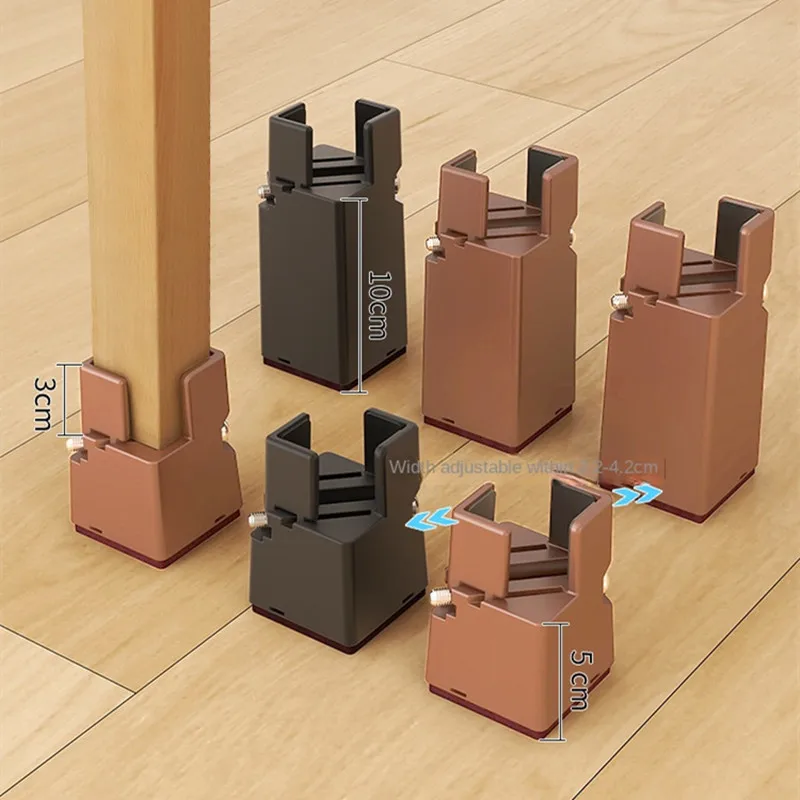 4Pcs Adjustable Chair Feet Riser 5/10cm Heavy Duty Desk Couch Bottom Elevator Metal Sofa Table Raiser Bed Furniture Risers