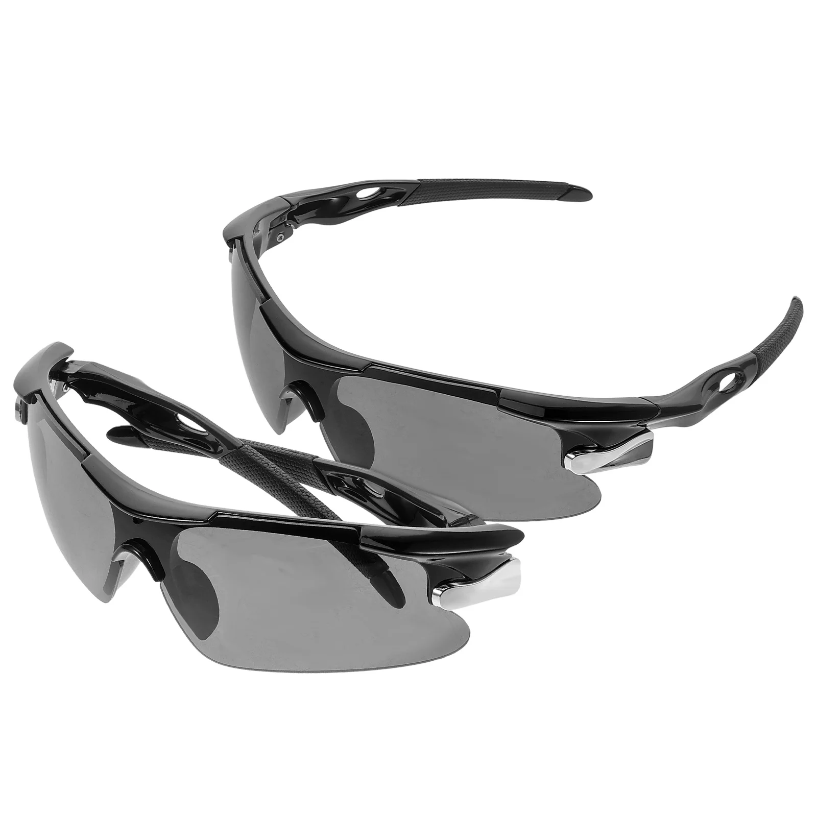 قطعتان من النظارات الشمسية الرياضية للرجال لركوب الدراجات والدراجات النارية وحماية من الأشعة فوق البنفسجية 400 خفيفة الوزن ومقاومة للرياح في الهواء الطلق للرجال