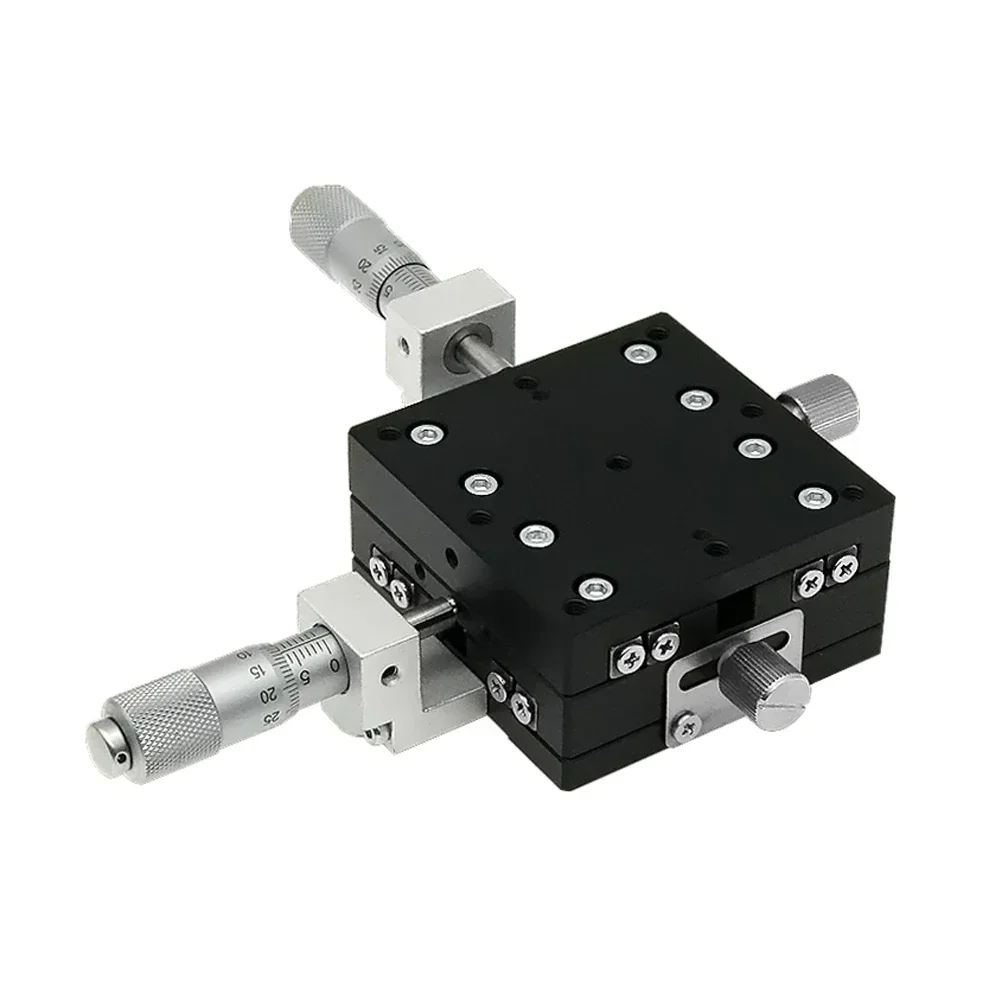 XY Axis 70*70-125*125 Micrometer Sliding Stage Platform Manual Displacement Sliding Table Guide Rail LY70/LY80/LY90/LY100/LY125