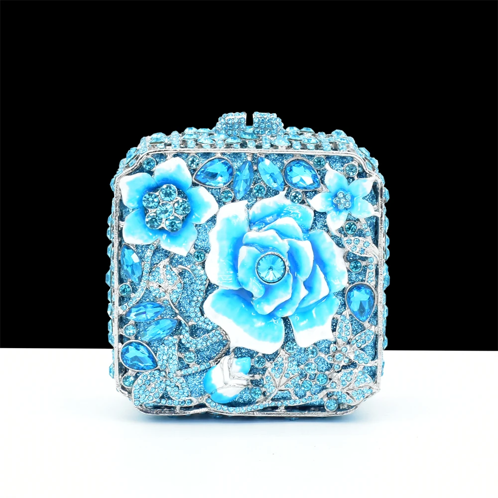 2025 Newest Flower Day Clutches for Wedding Multi Crystal Luxury Bridal Party Rhinestone Bags Handbags for Female Birthday Gift