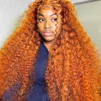 Curly Ginger Wigs 13x6 Hd Transparent Lace Frontal Human Hair Wig Deep Wave 30 Inch High Density Colored Lace Front Brazilian