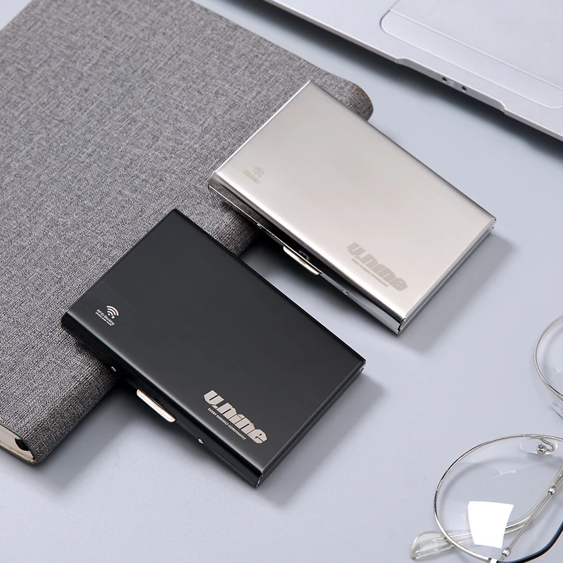 VNINE stainless steel card box NFC anti-theft swiping bank credit card anti magnetic organ card bag, multi card slot business