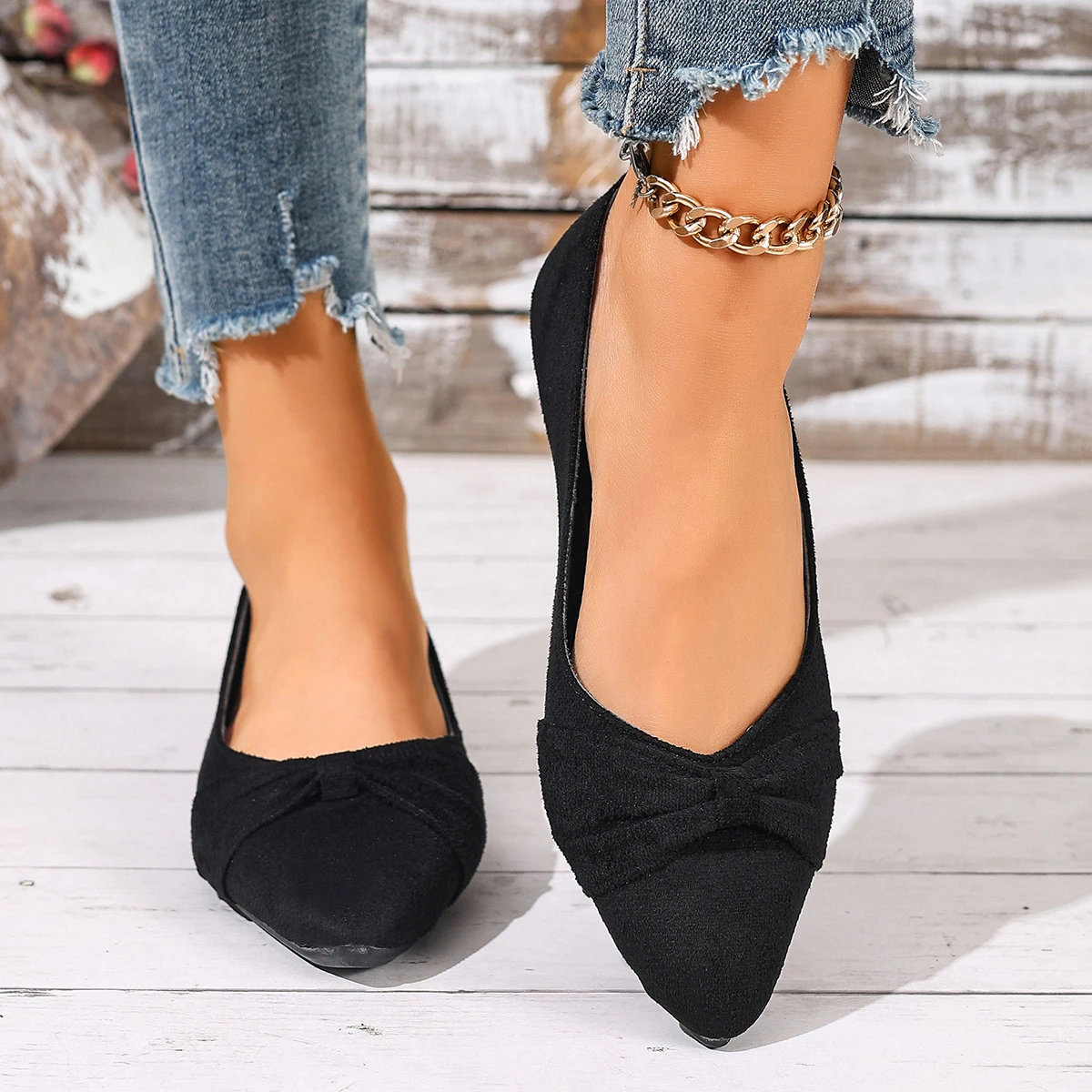 

Новые стильные женские туфли с острым носком, низким вырезом, дышащие, с бантом, модные и элегантные повседневные туфли на плоской подошве Zapatos Mujer