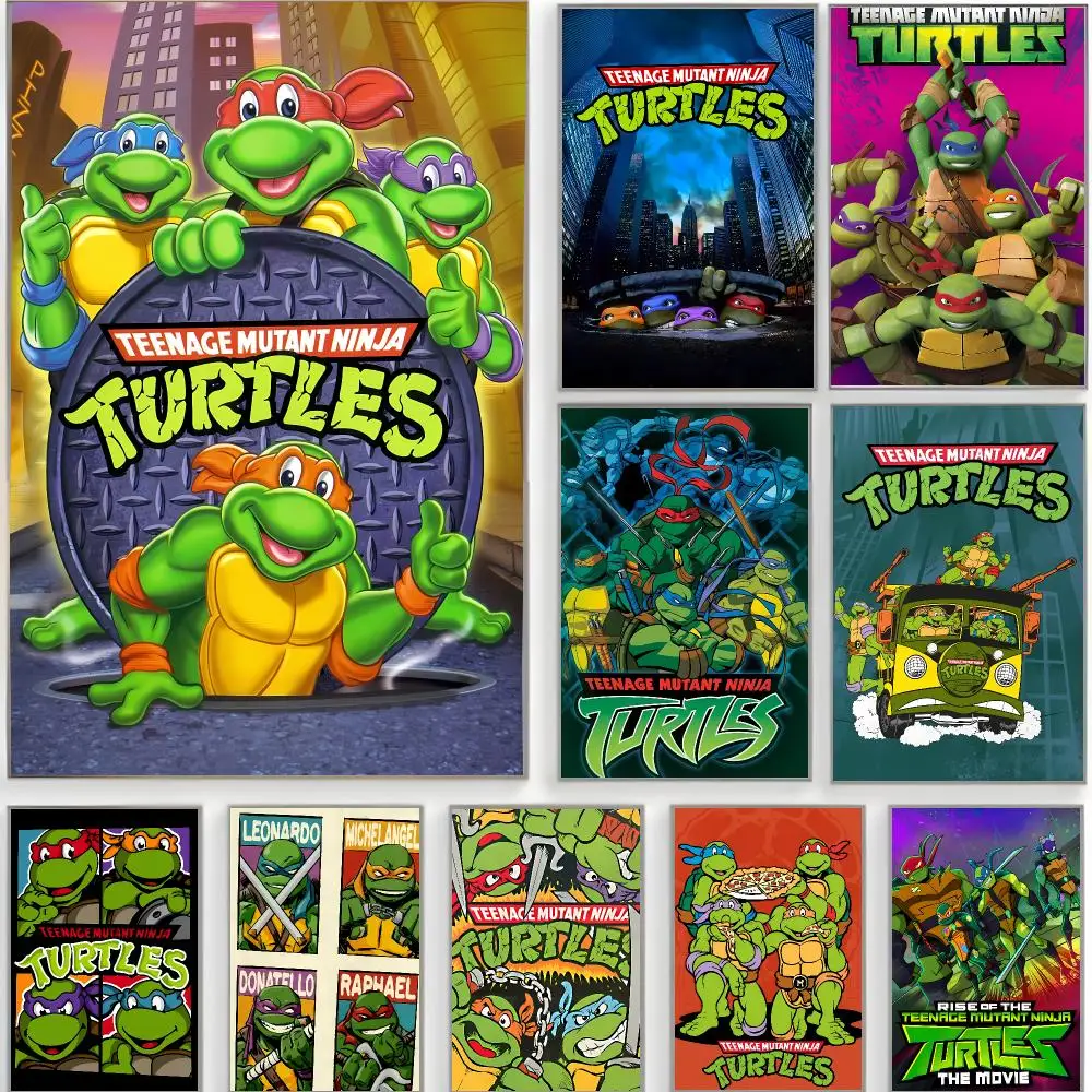Ninja Action T-Teenage Mutant Ninja Turtles Poster Classic Wall Art  Home Decor  Peel and Stick Unframed