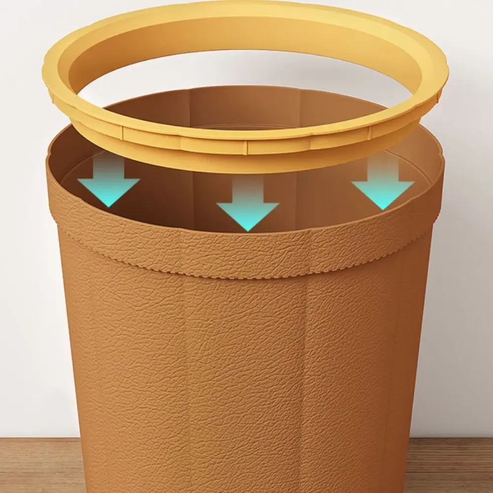 Large Capacity Trash Can Creative Round Plastic Waste Paper Basket Durable No Lid Garbage Bin Home